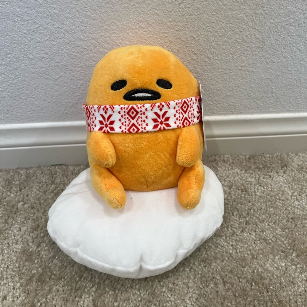 Sanrio Gudetama Yellow Plush with Red Patterned Band